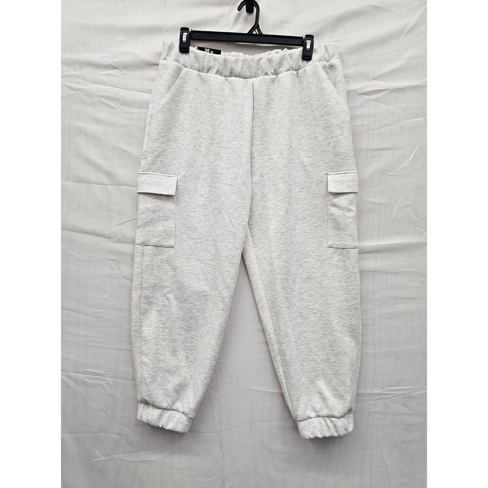 Express Womens Athletic‎ Cargo Jogger Pants Gray Poly Casual Workout Size XL